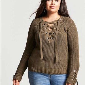 Suéter color verde seco